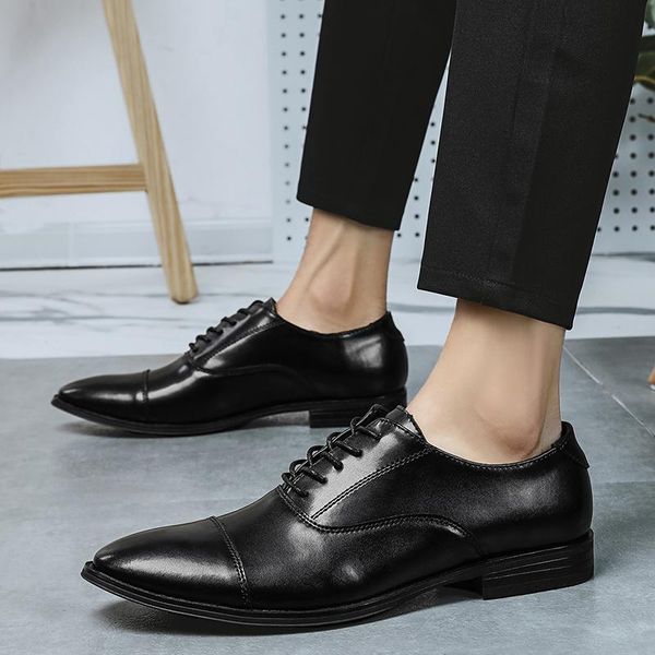dress shoes men genuine leather derby casual formal brand party wedding luxury men's oxford lace up, Black
dress shoes men genuine leather derby casual formal brand party wedding luxury men's oxford lace up, Black