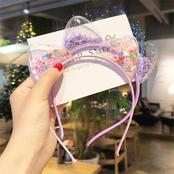 cute cat ears pu girl hairband transparent star sequin shiny hair accessories for kid lovely princess crown party hoop gift, Slivery;white 
cute cat ears pu girl hairband transparent star sequin shiny hair accessories for kid lovely princess crown party hoop gift, Slivery;white