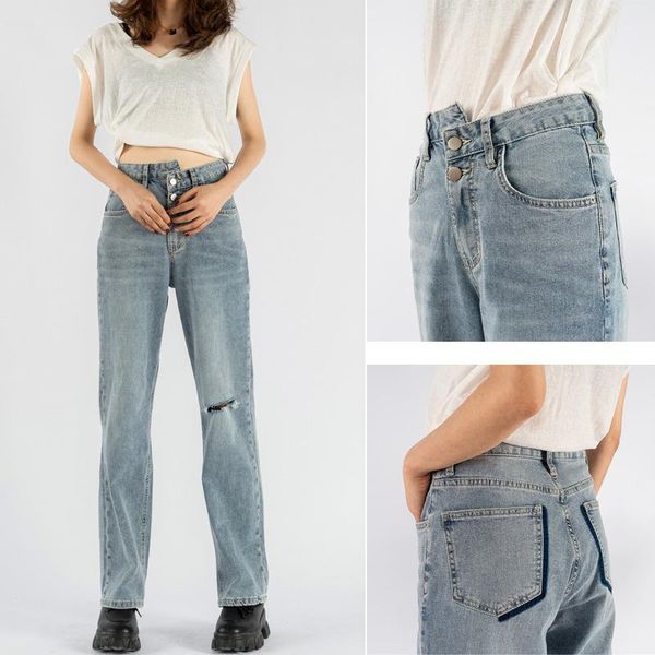 women's jeans 2021 spring summer fashion classic trendy design casual versatile concise high low hole denim pants women, Blue
women's jeans 2021 spring summer fashion classic trendy design casual versatile concise high low hole denim pants women, Blue