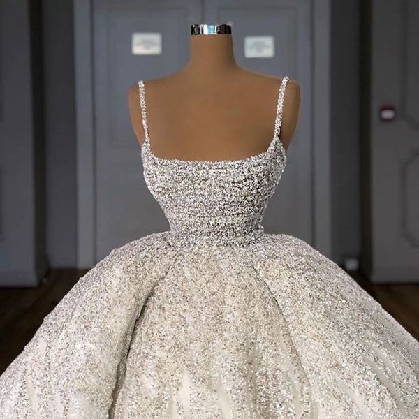 customise wedding dresses lace sequins arabia bridal gowns heavy beading spaghetti straps luxury vestido de novia, White
customise wedding dresses lace sequins arabia bridal gowns heavy beading spaghetti straps luxury vestido de novia, White