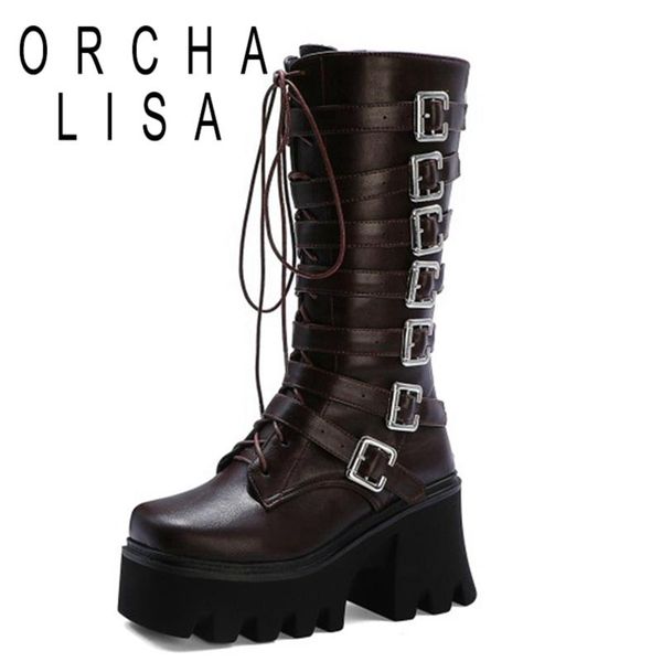 boots orchalisa ladies mid-claf 2021 square toe 8cm block heels platform lace-up belt buckle zip stylish big size 44 c2283, Black
boots orchalisa ladies mid-claf 2021 square toe 8cm block heels platform lace-up belt buckle zip stylish big size 44 c2283, Black