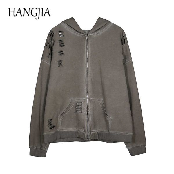 vintage distressed pullover hoodies oversized ripped hooded sweatshirt streetwear wash hole zipper hoodies hip hop men clothing c0607, Black
vintage distressed pullover hoodies oversized ripped hooded sweatshirt streetwear wash hole zipper hoodies hip hop men clothing c0607, Black
