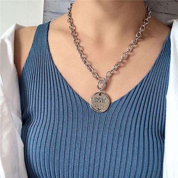 pendant necklaces hip hop punk letter round for women man simple silver color metal thick chain lovers necklace jewelry
pendant necklaces hip hop punk letter round for women man simple silver color metal thick chain lovers necklace jewelry