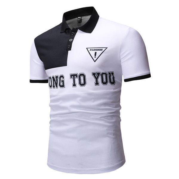 fashion polo shirt men's casual color contrast printing -t371 in summer of 2021, White;black
fashion polo shirt men's casual color contrast printing -t371 in summer of 2021, White;black