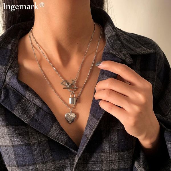 2pcs/set stainless steel lover lock pendant choker necklace steampunk men punk circle lariat long chain necklaces women jewelry, Silver
2pcs/set stainless steel lover lock pendant choker necklace steampunk men punk circle lariat long chain necklaces women jewelry, Silver