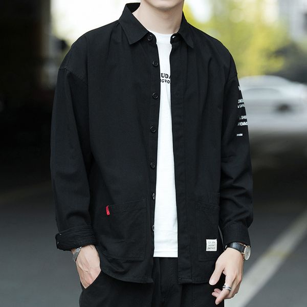 new 2021 men's long sleeve shirt cool coat korean fashion casual youth, White;black
new 2021 men's long sleeve shirt cool coat korean fashion casual youth, White;black