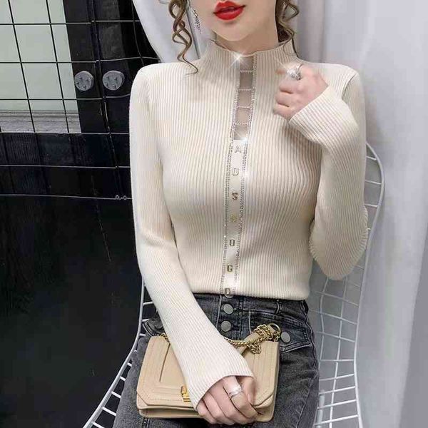 women's knits & tees half high collar bottomed shirt women's spring and autumn fashion versatile long sleeve sweater slim fit inne, White
women's knits & tees half high collar bottomed shirt women's spring and autumn fashion versatile long sleeve sweater slim fit inne, White