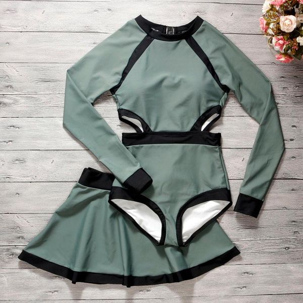 women long sleeve one piece swimwear swim beach dress summer swimsuit swimming beachwear bathing suit with skirt one-piece suits
women long sleeve one piece swimwear swim beach dress summer swimsuit swimming beachwear bathing suit with skirt one-piece suits