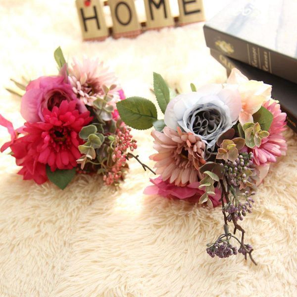 decorative flowers & wreaths artificial high-quality silk bouquet african daisy rose retro simulation floral home wedding bouquets party hol
decorative flowers & wreaths artificial high-quality silk bouquet african daisy rose retro simulation floral home wedding bouquets party hol