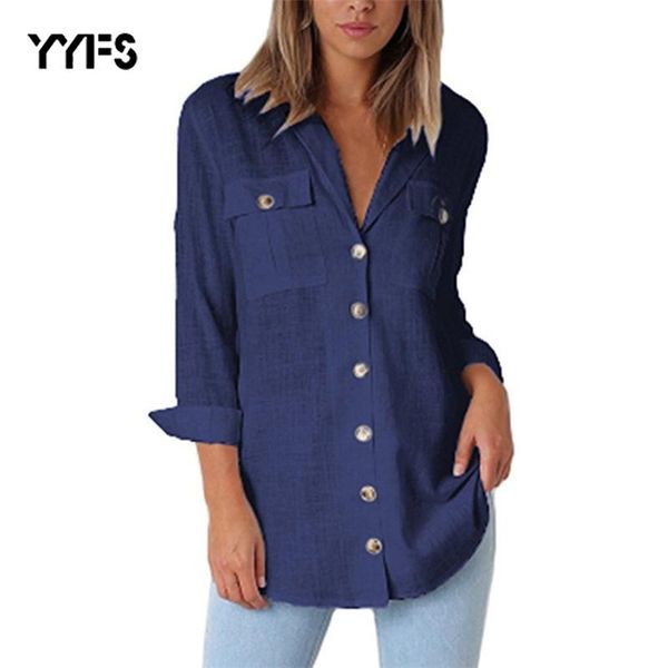autumn blouse women office buttons long sleeve shirt with pockets loose solid turn down collar ladies blusas plus size women's blouses, White
autumn blouse women office buttons long sleeve shirt with pockets loose solid turn down collar ladies blusas plus size women's blouses, White