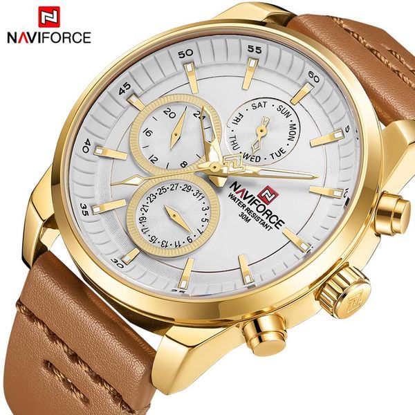 wristwatches 2021 naviforce mens watches fashion leather big dial sport military quartz watch 24 hour date men clock gift for, Slivery;brown 
wristwatches 2021 naviforce mens watches fashion leather big dial sport military quartz watch 24 hour date men clock gift for, Slivery;brown