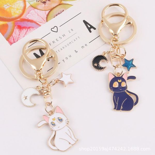 keychains cute cat alloy keychain and moon five-pointed star metal accessories female bag ornaments, Silver
keychains cute cat alloy keychain and moon five-pointed star metal accessories female bag ornaments, Silver