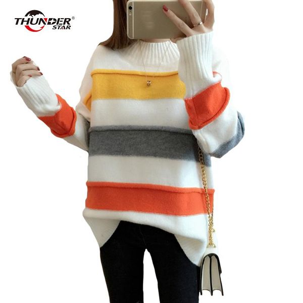 women's sweaters womens knitting pullover autumn winter striped color blocking long sleeve 2021 sweater women pull femme streetwear sof, White;black
women's sweaters womens knitting pullover autumn winter striped color blocking long sleeve 2021 sweater women pull femme streetwear sof, White;black