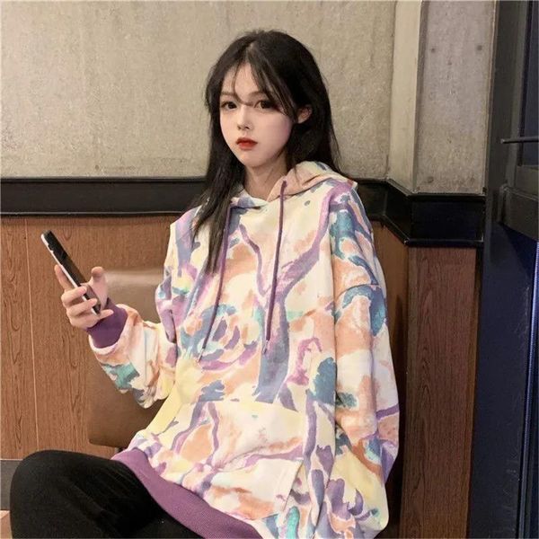 women's hoodies & sweatshirts cool tie dye hoodie sweatshirt girl spring women loose gothic hip hop cute funny oversize korean high st, Black
women's hoodies & sweatshirts cool tie dye hoodie sweatshirt girl spring women loose gothic hip hop cute funny oversize korean high st, Black