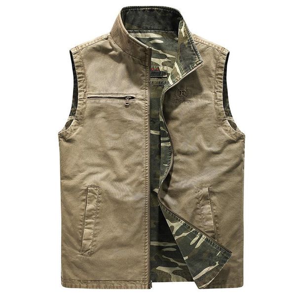 men's vests spring autumn camo denim vest double sided wearing tooling multi-pocket camouflage waistcoat, Black;white
men's vests spring autumn camo denim vest double sided wearing tooling multi-pocket camouflage waistcoat, Black;white