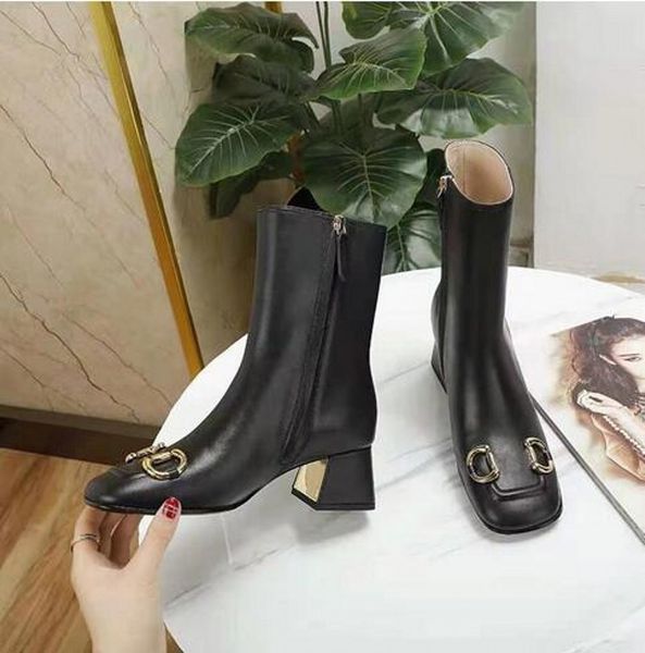 white black womens fashion boots genuine leather square toe gold metal thick heel women work booties shoes
white black womens fashion boots genuine leather square toe gold metal thick heel women work booties shoes