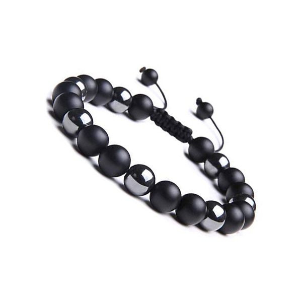 natural matte onyx and hematite beads bracelet handmade men bracelet, Black
natural matte onyx and hematite beads bracelet handmade men bracelet, Black