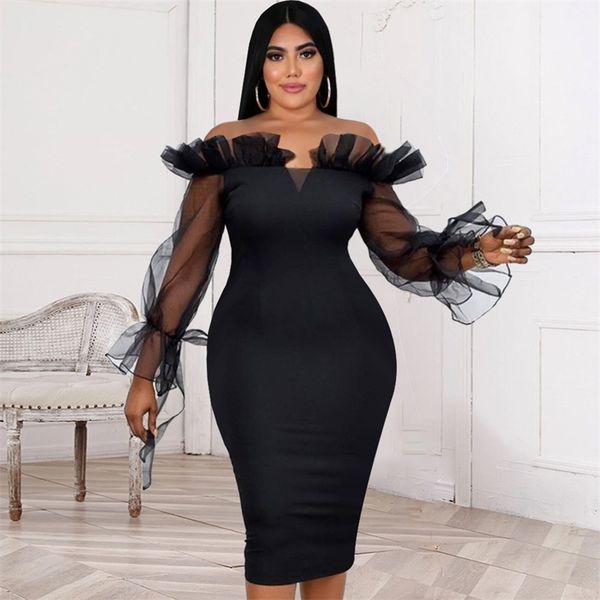 2xl plus size women dresses black mesh patchwork long lantern sleeve knee length sheath fashion evening party event robes 210527, Black;gray
2xl plus size women dresses black mesh patchwork long lantern sleeve knee length sheath fashion evening party event robes 210527, Black;gray
