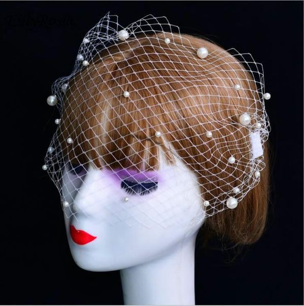 bridal veils white face veil pearls net birdcage short vintage party masquerade women blusher voile mariage, Black
bridal veils white face veil pearls net birdcage short vintage party masquerade women blusher voile mariage, Black
