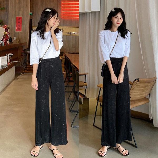 women's pants & capris high waist women loose casual full-length 2021 spring summer elastic straight trousers korean style, Black;white
women's pants & capris high waist women loose casual full-length 2021 spring summer elastic straight trousers korean style, Black;white