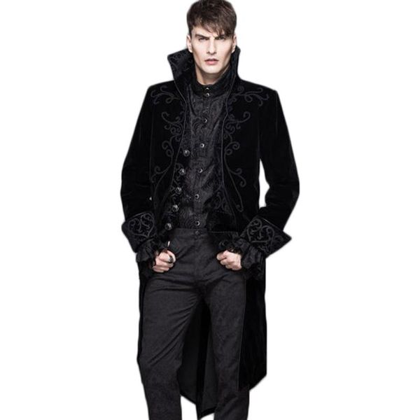men's wool & blends devil fashion men gothic winter single breasted long sleeve party evening coat, Black
men's wool & blends devil fashion men gothic winter single breasted long sleeve party evening coat, Black