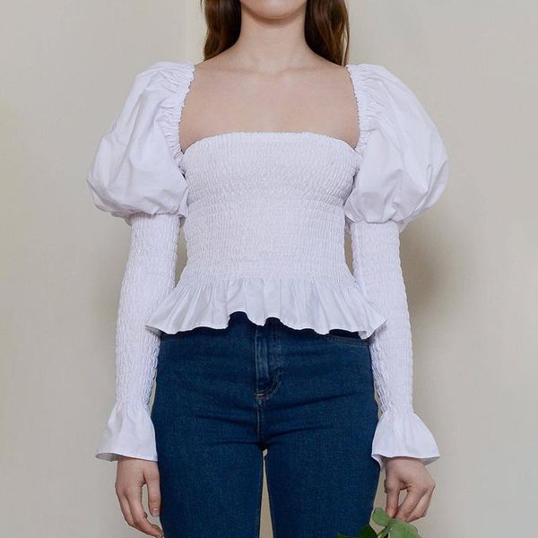women's t-shirt zoepo summer casual square collar tshirts women fashion puff sleeve solid elegant pleated lace up tees female ladies, White
women's t-shirt zoepo summer casual square collar tshirts women fashion puff sleeve solid elegant pleated lace up tees female ladies, White