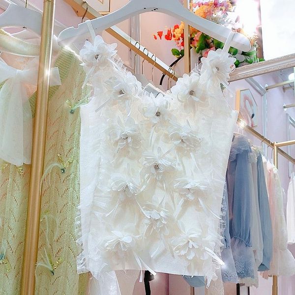 women's tanks & camis thin knitted camisole tank for women 2021 summer three-dimensional flowers sling white halter 
women's tanks & camis thin knitted camisole tank for women 2021 summer three-dimensional flowers sling white halter