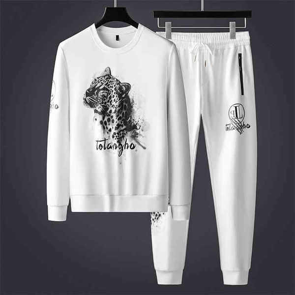 men's tracksuits leopard printed sweater leisure suit men's wear with winter trend slim fit sportswear h38l, Gray
men's tracksuits leopard printed sweater leisure suit men's wear with winter trend slim fit sportswear h38l, Gray