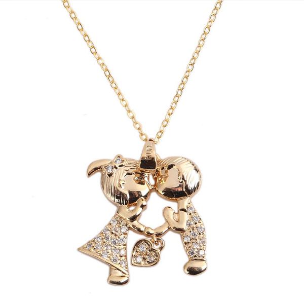 pendant necklaces forseven couple crystal lovers metal boy girl kissing necklace women gold color engagement jewelry gift, Silver
pendant necklaces forseven couple crystal lovers metal boy girl kissing necklace women gold color engagement jewelry gift, Silver