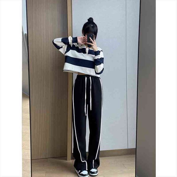 high waist baggy casual trousers women pants autumn winter joker black wide legs sport plus size womens, Black;white
high waist baggy casual trousers women pants autumn winter joker black wide legs sport plus size womens, Black;white