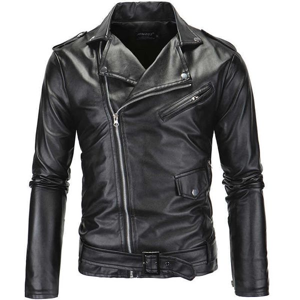 spring fashion motorcycle leather jacket men slim fit oblique zipper pu jacket autumn men leather jackets coats black white 211009
spring fashion motorcycle leather jacket men slim fit oblique zipper pu jacket autumn men leather jackets coats black white 211009