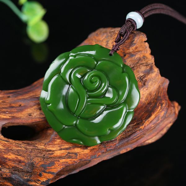 green jade rose pendant flower necklace natural chinese carved jadeite jewelry charm amulet fashion gifts for women, Silver
green jade rose pendant flower necklace natural chinese carved jadeite jewelry charm amulet fashion gifts for women, Silver