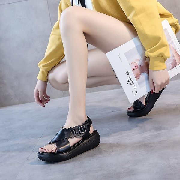 summer slope heel women sandals thick-soled casual fish mouth shoes fashionable roman dress, Black
summer slope heel women sandals thick-soled casual fish mouth shoes fashionable roman dress, Black