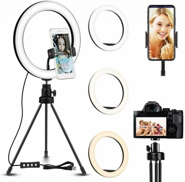flash heads pography led selfie ring light usb dimmable camera phone lamp with tripod stand for makeup video live studio 10" 25.5cm
flash heads pography led selfie ring light usb dimmable camera phone lamp with tripod stand for makeup video live studio 10" 25.5cm