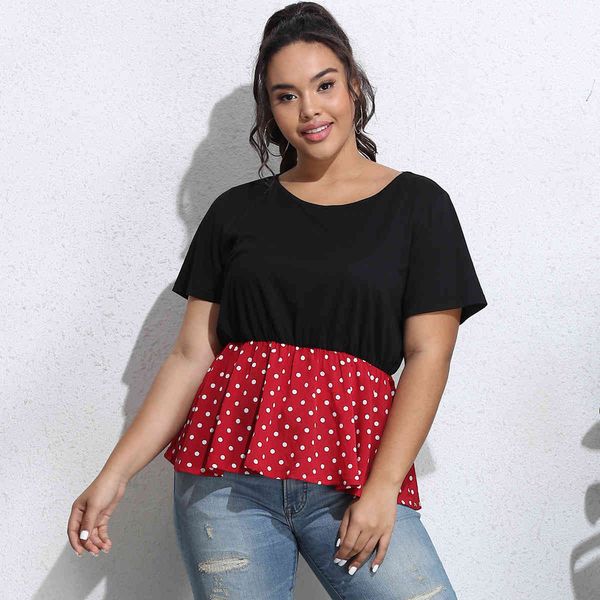 women's plus size hy365012# loose large short sleeve t-shirt color matching waist urban leisure top
women's plus size hy365012# loose large short sleeve t-shirt color matching waist urban leisure top