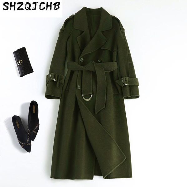 spring the double-sided cashmere coat whom long suit collar fashion han edition women's wool & blends, Black
spring the double-sided cashmere coat whom long suit collar fashion han edition women's wool & blends, Black