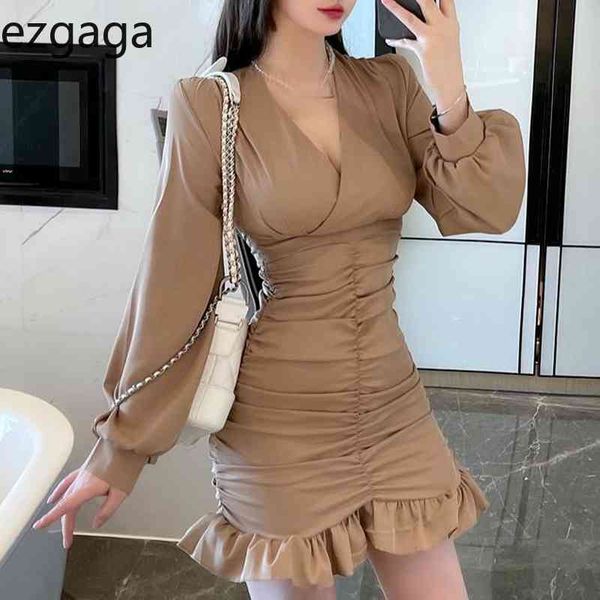 ezgaga elegant v-neck bodycon dress women ruched irregular korean fashion spring high waist party dress clubwear 210430, Black;gray
ezgaga elegant v-neck bodycon dress women ruched irregular korean fashion spring high waist party dress clubwear 210430, Black;gray