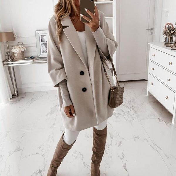 women's wool & blends zoulv 2021 winter sleeve pockets buttons long coat loose jacket female girls ladies coats women casual autumn, Black
women's wool & blends zoulv 2021 winter sleeve pockets buttons long coat loose jacket female girls ladies coats women casual autumn, Black