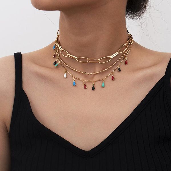 bohemian gold necklace women creative color water drop tassel party jewelry charm handmade chain wholesale collares chokers, Golden;silver
bohemian gold necklace women creative color water drop tassel party jewelry charm handmade chain wholesale collares chokers, Golden;silver