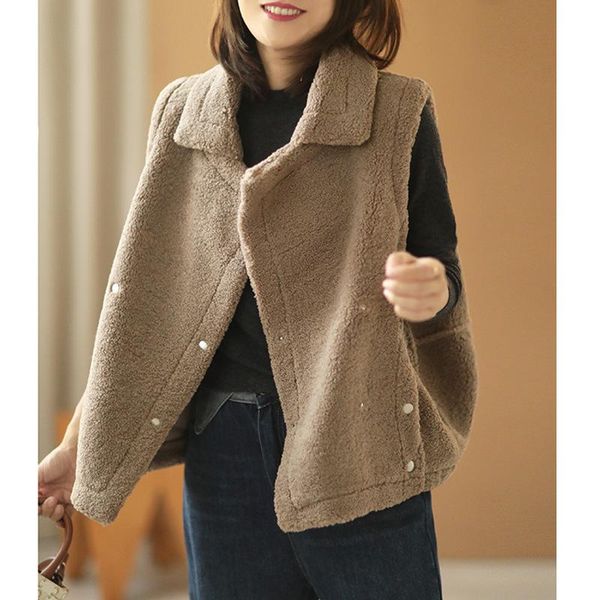 women's vests women wool winter sweet style solid color buttons loose turn-down collar female wild coats tide 21, Black;white
women's vests women wool winter sweet style solid color buttons loose turn-down collar female wild coats tide 21, Black;white