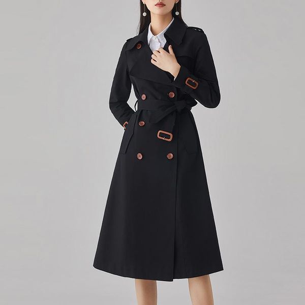 women's trench coats 2021 spring and autumn black coat temperament, waist over knee hepburn windbreaker women's middle long style, Tan;black
women's trench coats 2021 spring and autumn black coat temperament, waist over knee hepburn windbreaker women's middle long style, Tan;black