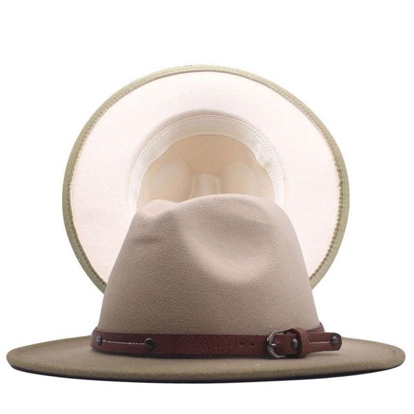 wide brim hats men women wool two-color gradient fedora hat felt panama jazz cap belt buckle elegant lady party, Blue;gray
wide brim hats men women wool two-color gradient fedora hat felt panama jazz cap belt buckle elegant lady party, Blue;gray