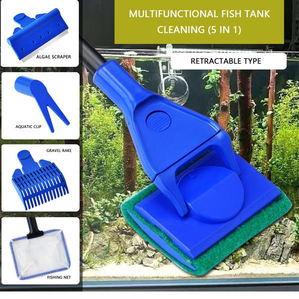 5 in 1 aquarium cleaning tools tank clean set fish net gravel rake algae scraper fork sponge brush curve glass window durable
5 in 1 aquarium cleaning tools tank clean set fish net gravel rake algae scraper fork sponge brush curve glass window durable
