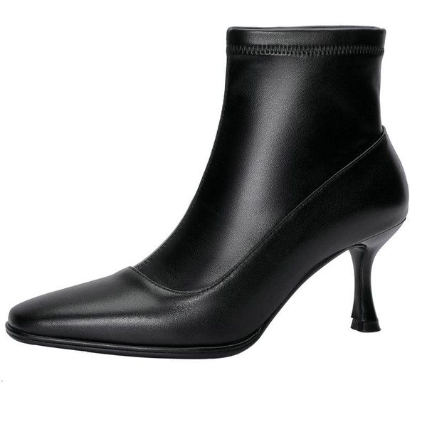 boots elegant women ankle genuine leather high heels square toes slip-on wedding working shoes woman size 41 42 43, Black
boots elegant women ankle genuine leather high heels square toes slip-on wedding working shoes woman size 41 42 43, Black