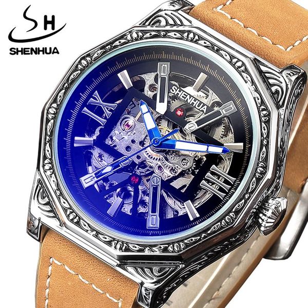 wristwatches shenhua 12-edge ruby roman number dial blue glass engraved case fashion hollow design brand mechanical wind wrist watches, Slivery;brown
wristwatches shenhua 12-edge ruby roman number dial blue glass engraved case fashion hollow design brand mechanical wind wrist watches, Slivery;brown