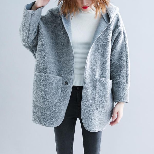 women's jackets lamb wool coat autumn winter clothing 2021 korean version of the large size casual loose warm mid-length hooded, Black;brown
women's jackets lamb wool coat autumn winter clothing 2021 korean version of the large size casual loose warm mid-length hooded, Black;brown