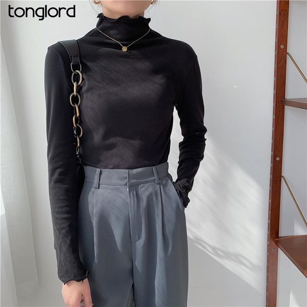 women's t-shirt women retro ruffle half turtleneck t-shirts 2021 spring long sleeve bottoming solid office lady tee shirts drop, White
women's t-shirt women retro ruffle half turtleneck t-shirts 2021 spring long sleeve bottoming solid office lady tee shirts drop, White