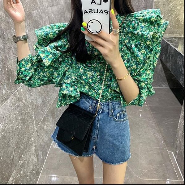 women shirts sweet fashion green chiffon shirt designer summer ruffles long sleeve casual blouses fmeale, White
women shirts sweet fashion green chiffon shirt designer summer ruffles long sleeve casual blouses fmeale, White