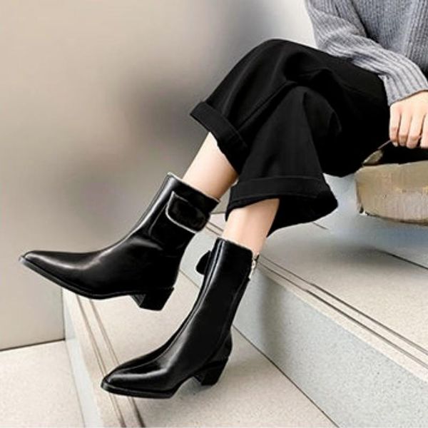 boots autumn women's styleshort solid color pointed square heel zipper comfortable outdoornon-slipboots casual, Black
boots autumn women's styleshort solid color pointed square heel zipper comfortable outdoornon-slipboots casual, Black