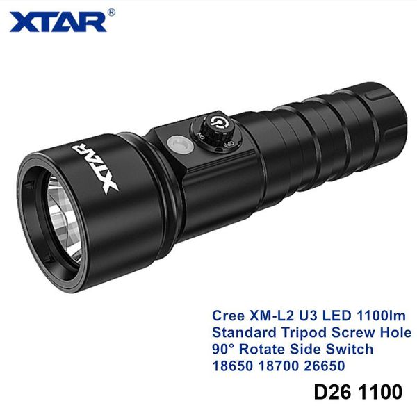 xtar d26 1100 cree xm-l2 high power led diving light 18650 18700 26650 rotating switch underwater torch with tripod screw hole flashlights t
xtar d26 1100 cree xm-l2 high power led diving light 18650 18700 26650 rotating switch underwater torch with tripod screw hole flashlights t